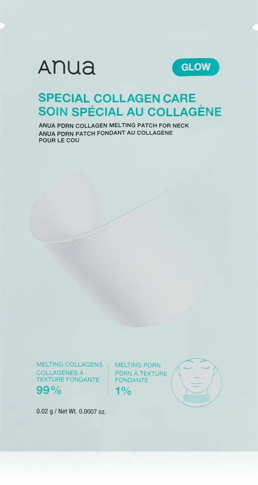 Anua PDRN Collagen Melting Patch For Neck kohottava ja kiinteyttävä naamio kaulalle ja dekolteelle 4 kpl