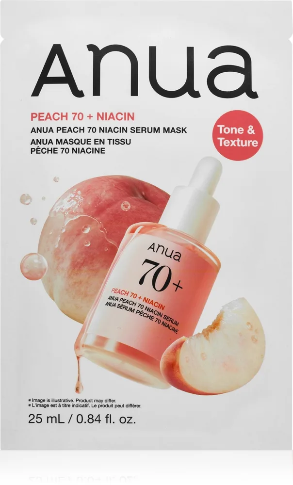Anua Peach 70 Niacin Serum Mask kirkastava kangasnaamio 25 ml