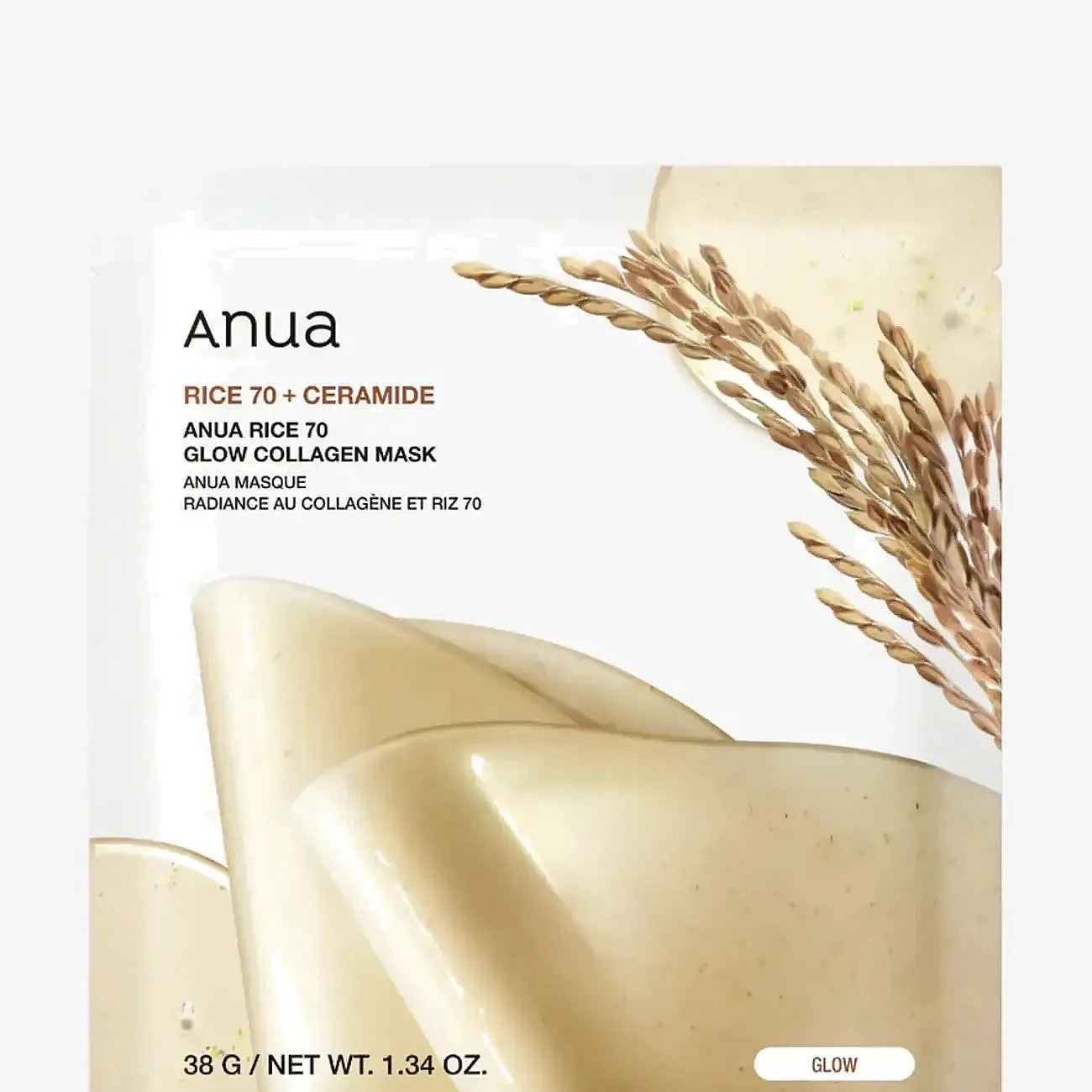 Anua Rice 70 Glow Collagen Mask - Nude - 1 STK