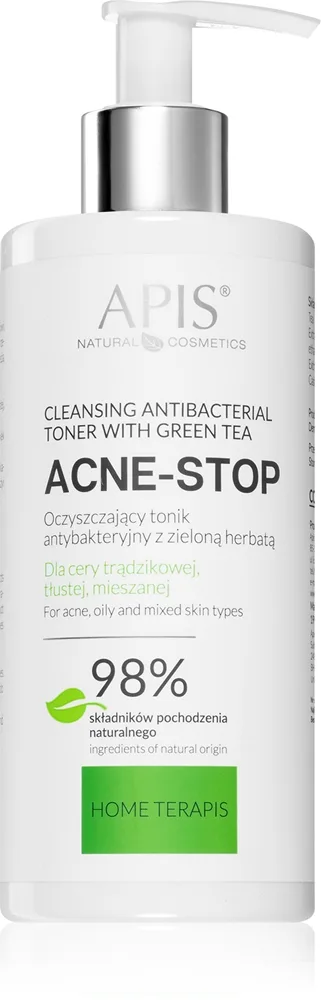 Apis Natural Cosmetics Acne-Stop Home TerApis Lindrende rense toner Til fedtet og problematisk hud 300 ml