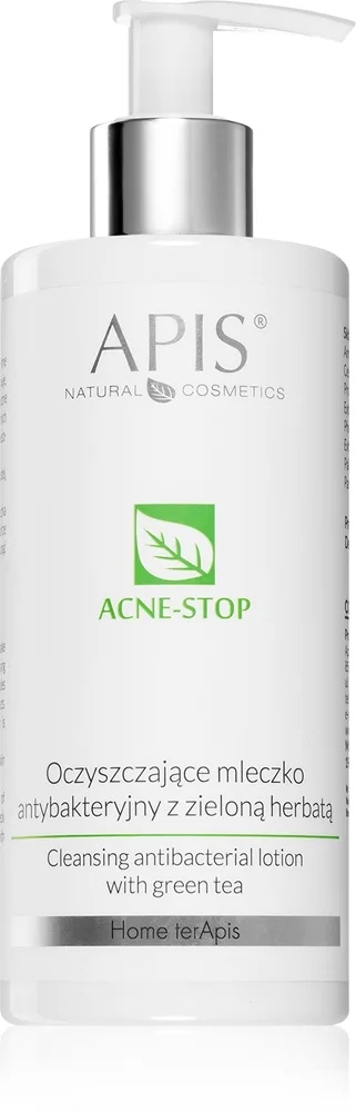 Apis Natural Cosmetics Acne-Stop Home TerApis puhdistus- ja meikinpoistomaito sisältää vihreää teetä 300 ml