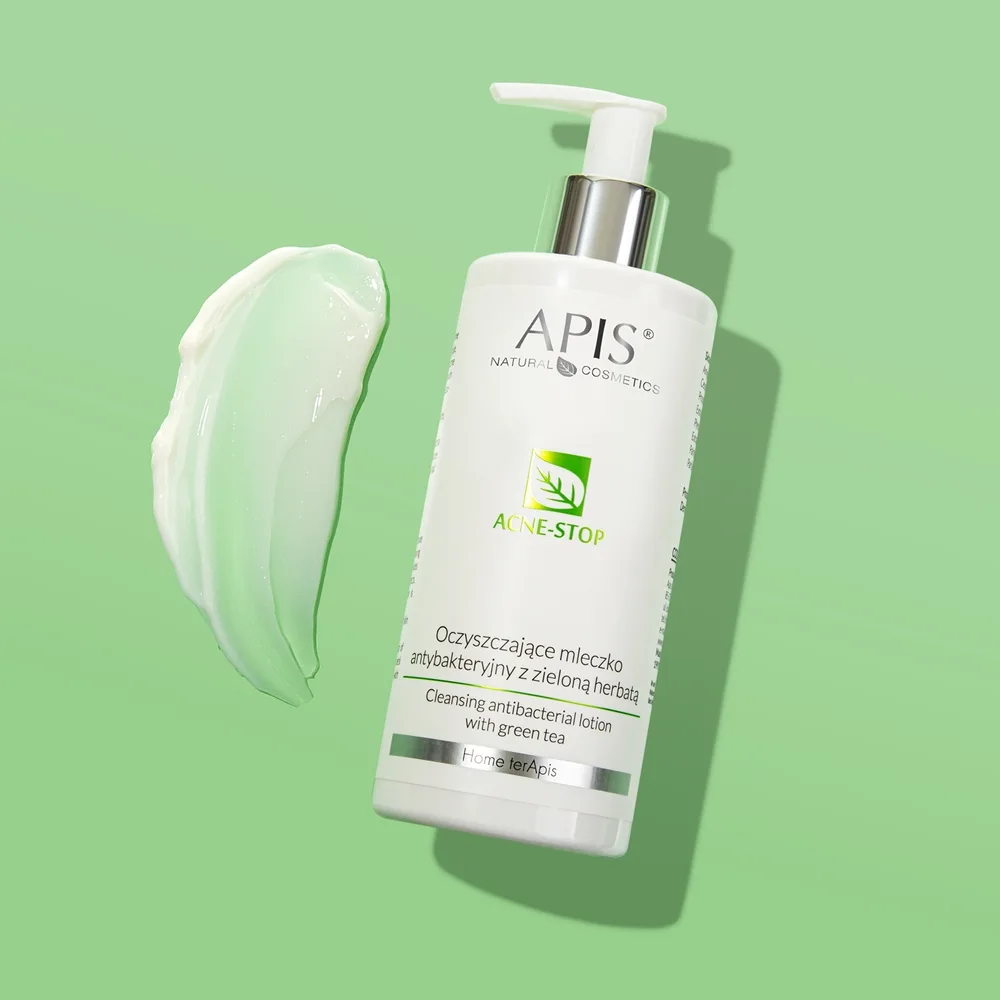 Apis Natural Cosmetics Acne-Stop Home TerApis Rengörande och sminkborttagande lotion med grönt te 300 ml