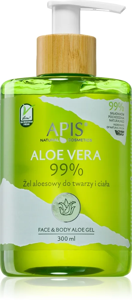 Apis Natural Cosmetics Aloe Vera tehokosteuttava geeli kasvoille, vartalolle ja hiuksille 300 ml