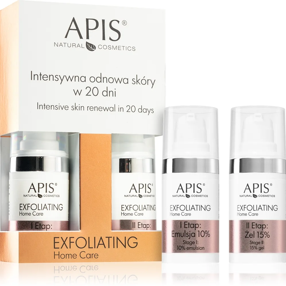 Apis Natural Cosmetics Exfoliation Home Care setti ihon tehokkaaseen elpymiseen ja kiinteytykseen 2x15 ml