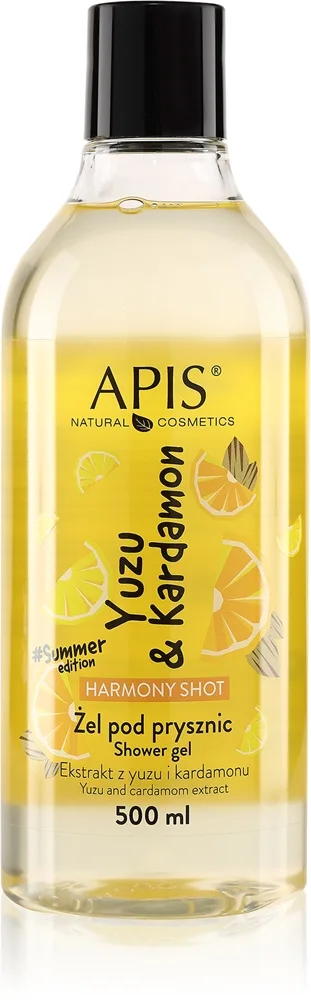 Apis Natural Cosmetics Harmony Shot Yuzu & Cardamom harmonisoiva suihkugeeli 500 ml