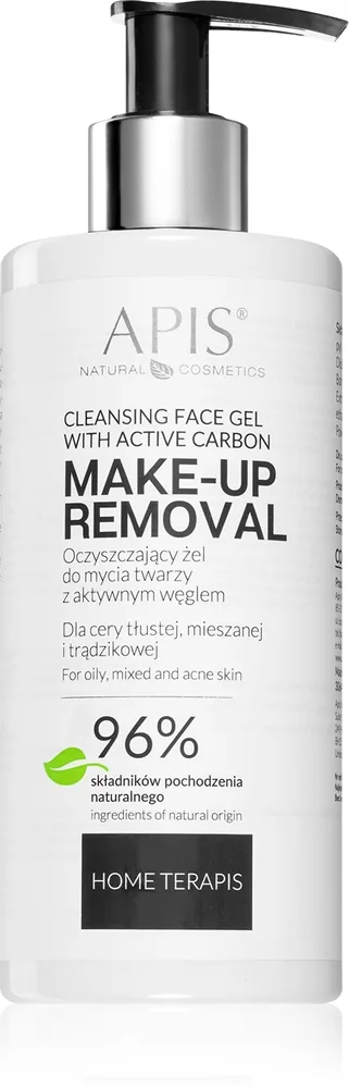 Apis Natural Cosmetics Home TerApis aktiivihiileltä sisältävä puhdistusgeeli rasvoittuvalle ja ongelmaiholle 300 ml