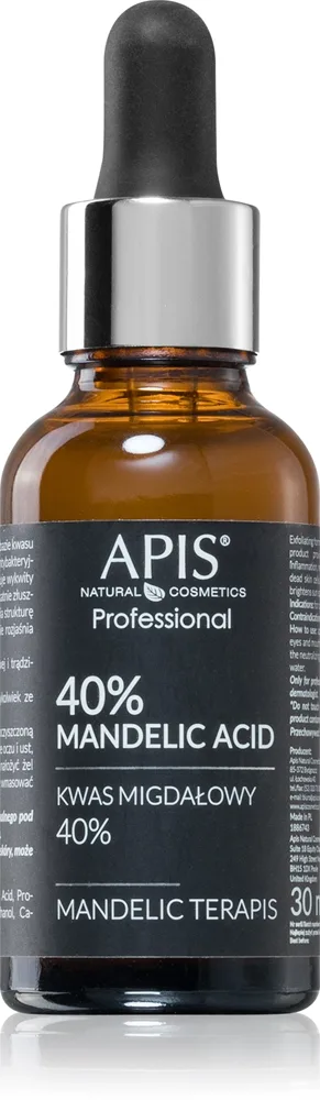 Apis Natural Cosmetics TerApis 40% Mandelic Acid Udglattende eksfolierende serum til at behandle hud imperfektioner 30 ml