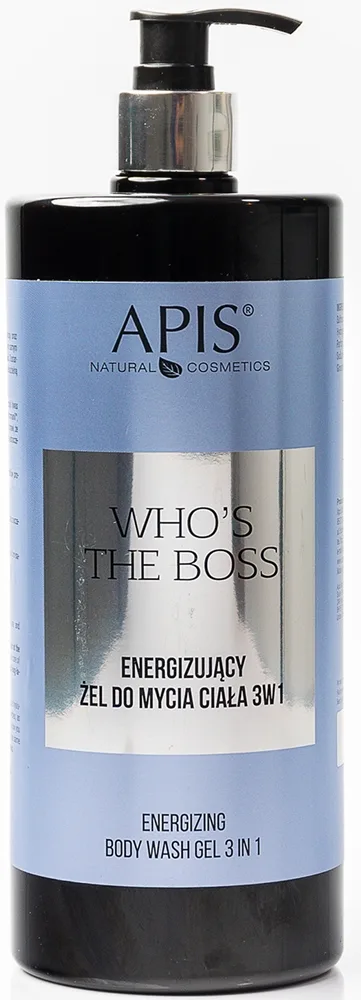 Apis Natural Cosmetics Who's The Boss Energigivande duschgel 3-i-1 för män 1000 ml