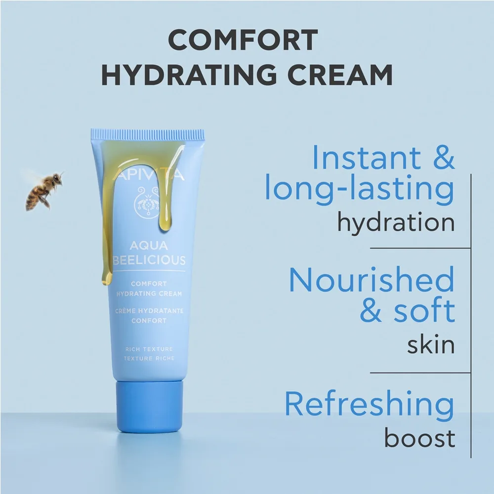 Apivita Aqua Beelicious Comfort Hydrating Cream Rich Närande dag- och nattkräm fuktgivande 40 ml