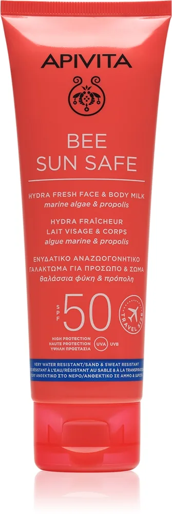 Apivita Bee Sun Safe Hydra Fresh Milk SPF50 Sollotion til ansigt og krop SPF 50 100 ml