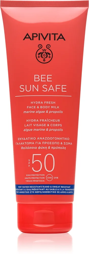 Apivita Bee Sun Safe Hydra Fresh Milk SPF50 Sollotion til ansigt og krop SPF 50 200 ml