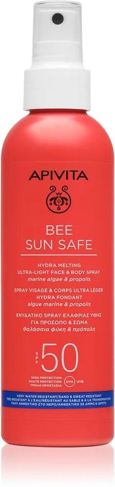 Apivita Bee Sun Safe Hydra Melting Ultra-Light Spray SPF50 Beskyttende solcreme på spray SPF 50 200 ml