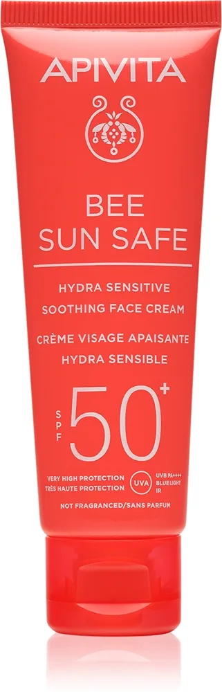Apivita Bee Sun Safe Hydra Sensitive Soothing Face Cream SPF50+ Lindrende og fugtgivende creme SPF 50+ 50 ml