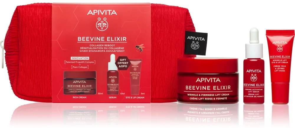 Apivita Beevine Elixir Collagen Reboot lahjasetti ihoa kiinteyttämään