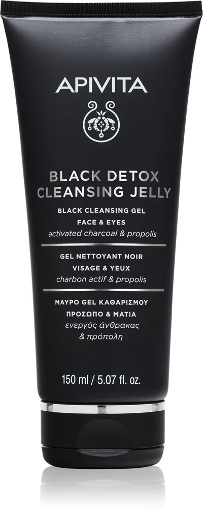 Apivita Cleansing Black Detox Cleansing Gel Rengöringsgel med aktivt kol för ansikte och ögon 150 ml