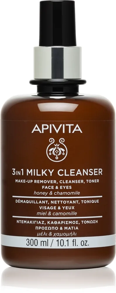 Apivita Cleansing Milk Face & Eyes 3-i-1 rensende lotion til ansigt og øjne 300 ml