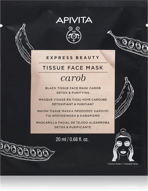 Apivita Express Beauty Carob Arkmask med avgiftande egenskaper 20 ml