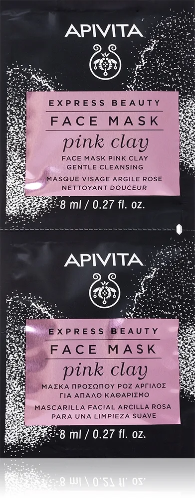Apivita Express Beauty Cleansing Face Mask Pink Clay puhdistusnaamio kasvoille 2x8 ml