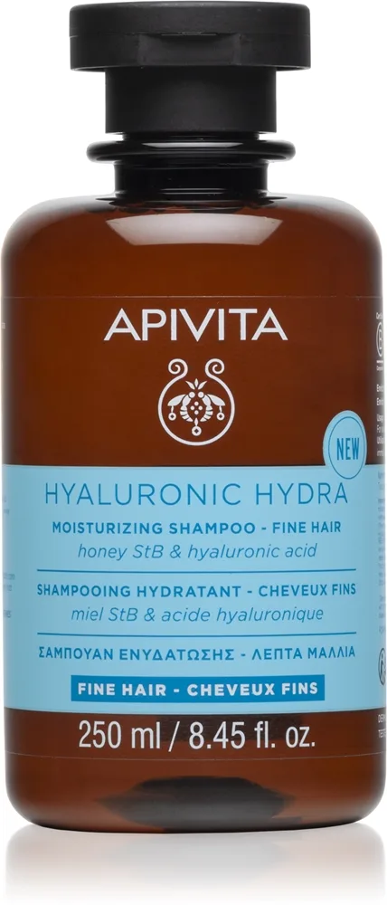 Apivita Hyaluronic Hydra Fine Hair Moisturizing Shampoo kosteuttava shampoo hennoille hiuksille 250 ml