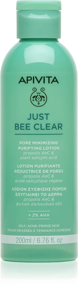 Apivita Just Bee Clear Pore Minimizing Lotion mustapäiden ja laajentuneiden huokosten hoito 200 ml