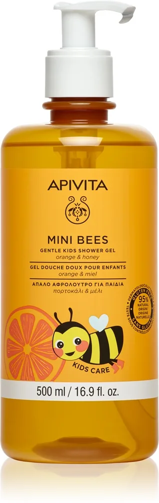 Apivita Mini Bees Gentle Kids Shower Gel Orange&Honey suihkugeeli vartalolle ja hiuksille lapsille 500 ml