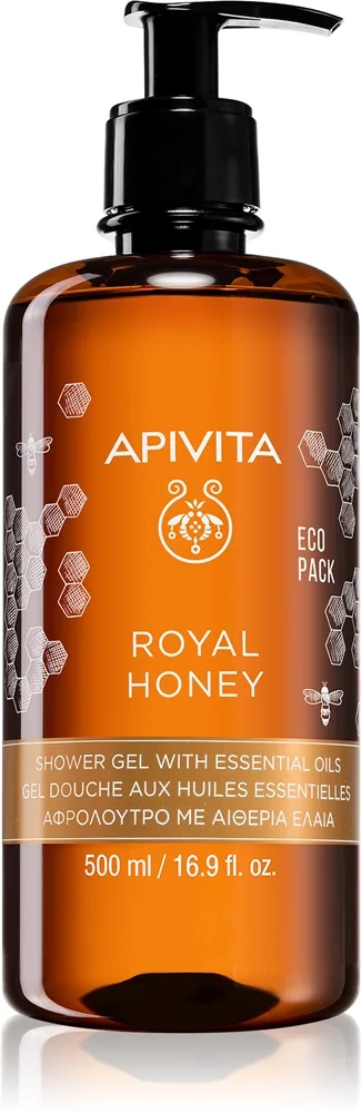 Apivita Royal Honey Creamy Shower Gel Fuktgivande duschgel Med eteriska oljor 500 ml