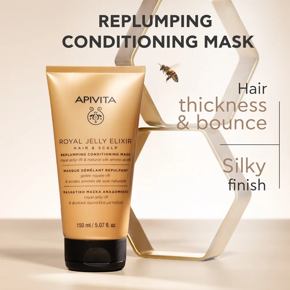 Apivita Royal Jelly Elixir Replumping Conditioning Mask 2 i 1 balsam och inpackning 150 ml