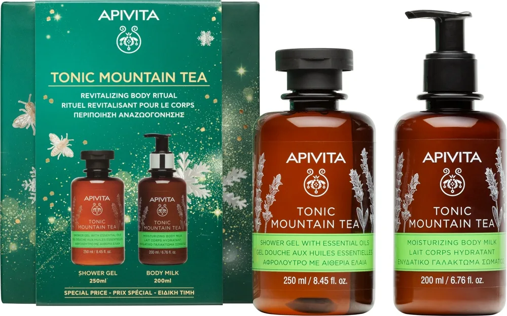 Apivita Tonic Mountain Tea Revitalizing Body Ritual Weihnachtsgeschenk-Set für die Hautregeneration