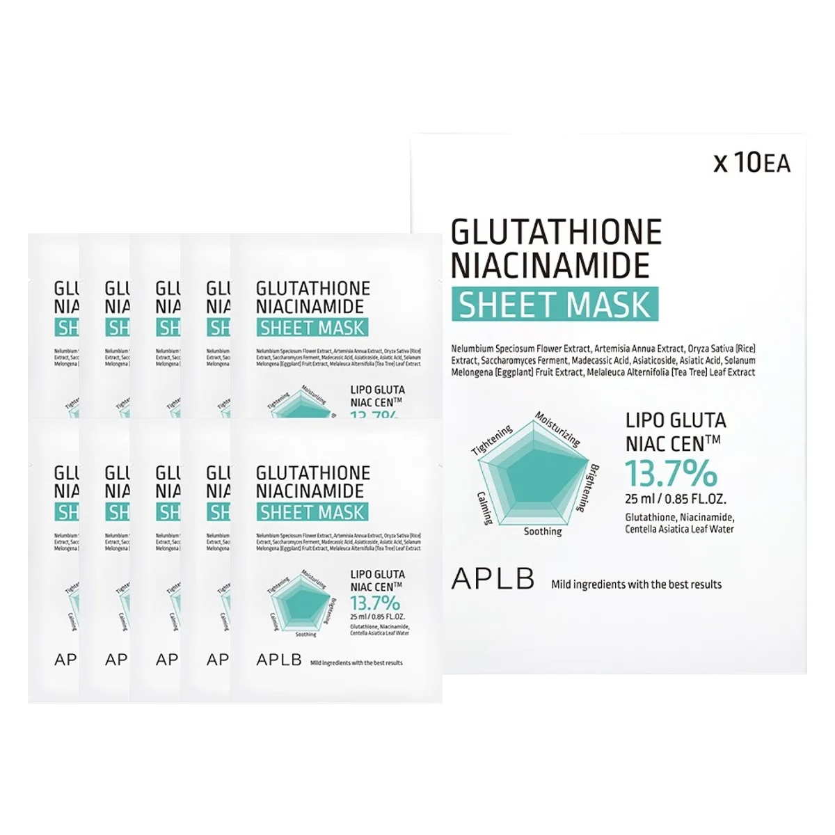 APLB Gluthathione Niacinamide Sheet Mask Ansiktsmask