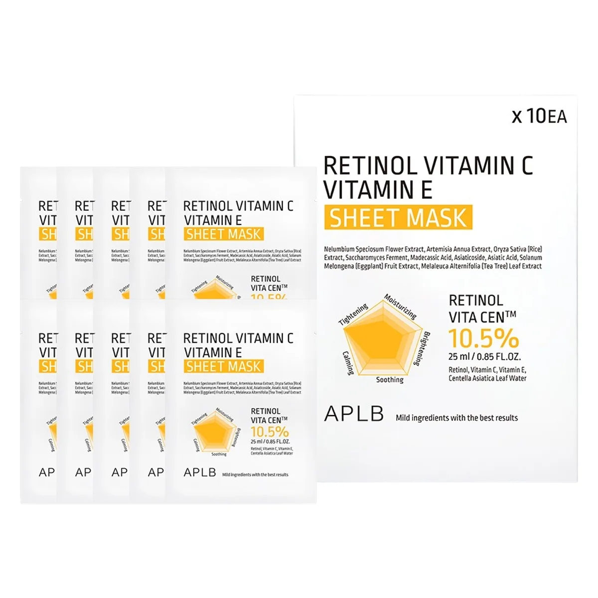 APLB Retinol Vitamin C Vitamin E Sheet Mask Ansiktsmask