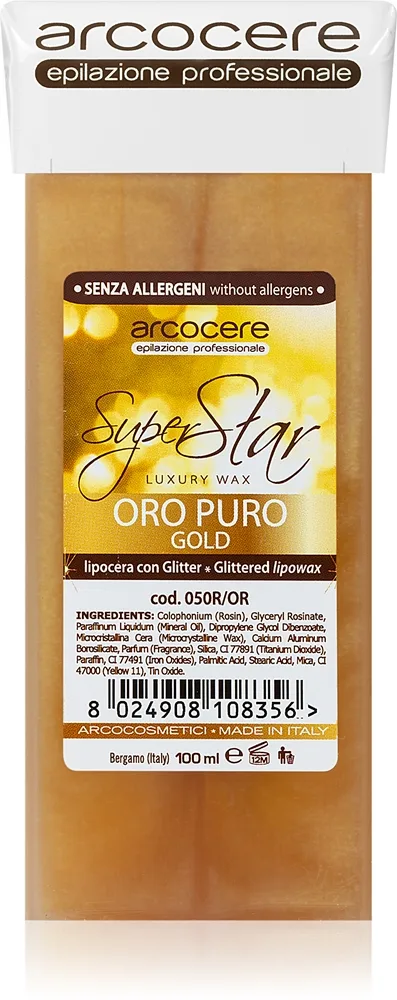 Arcocere Professional Wax Oro Puro Gold karvanpoistovaha sisältää kimalteita täyttöpakkaus 100 ml