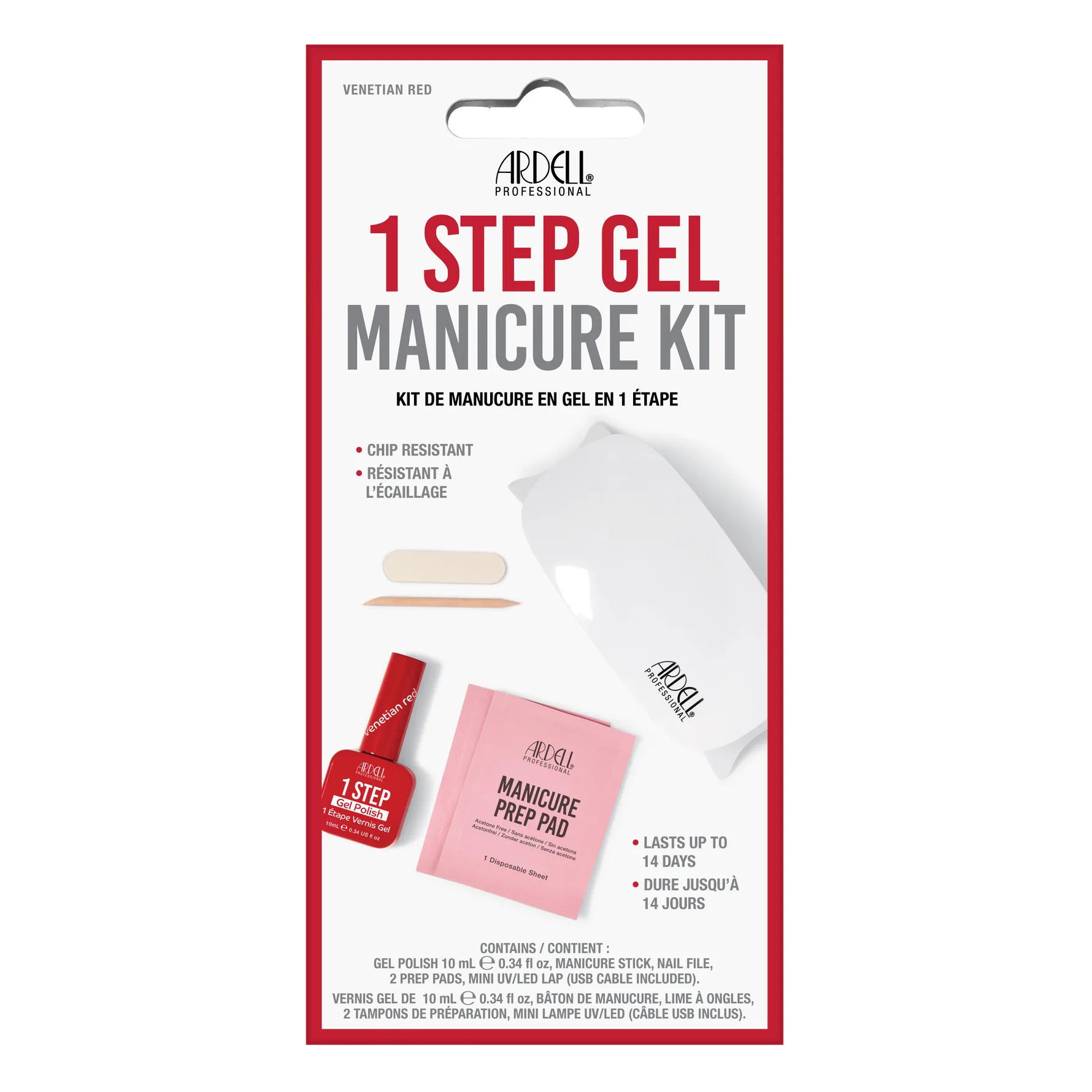 1 Step Gel Polish Manicure Kit Venetian Red