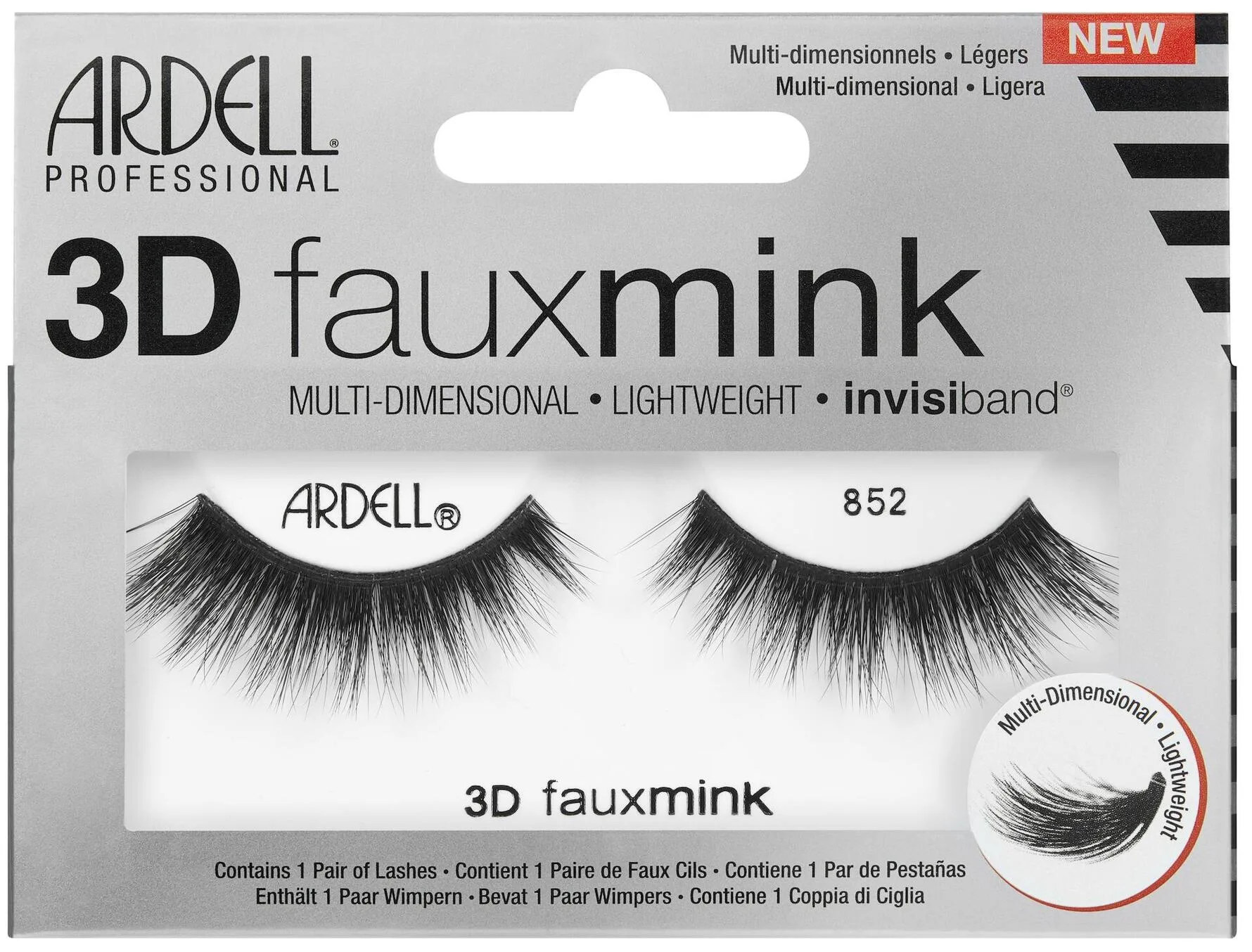 Ardell 3D Faux Mink 852 - Black - ONE SIZE