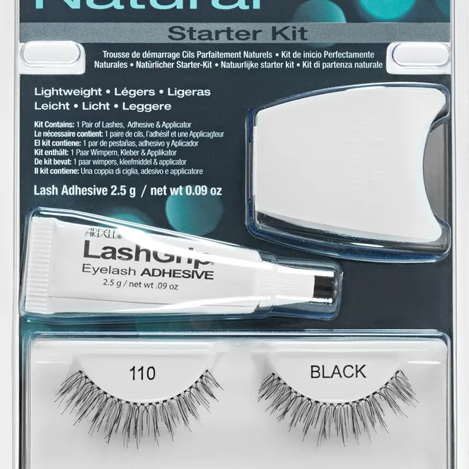 Ardell Natural Kunstige øjenvipper Med lim 110 Black 4 stk.