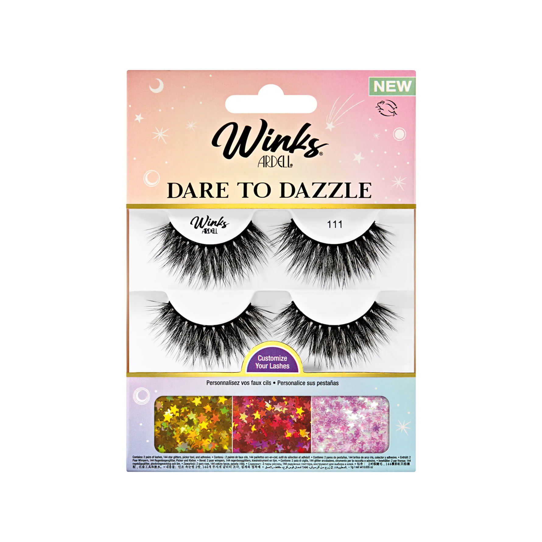 Ardell Winks Dare To Dazzle 111 Stars - Black - ONE SIZE