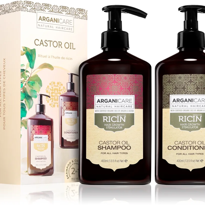 Arganicare Castor Oil Set lahjasetti hiustenkasvua stimuloiva 1 kpl
