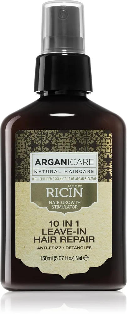 Arganicare Ricin 10 In 1 Leave-In Hair Repair 10-i-1 hårbehandling For næring og glans 150 ml