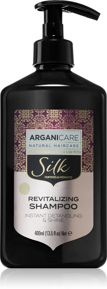 Arganicare Silk Protein Shampoo Revitaliserende glansshampoo til trist hår 400 ml