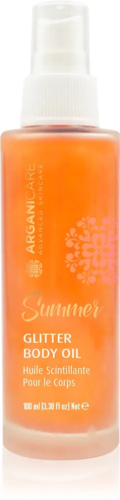Arganicare Summer Glitter Body Oil Glimtende tørolie til krop og hår 100 ml