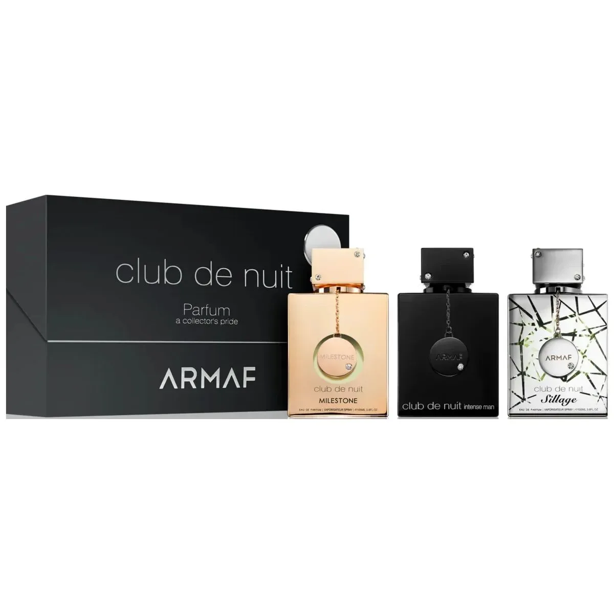 Armaf Club de Nuit Man Intense, Sillage, Milestone Presentförpackning för män Unisex 3x30 ml