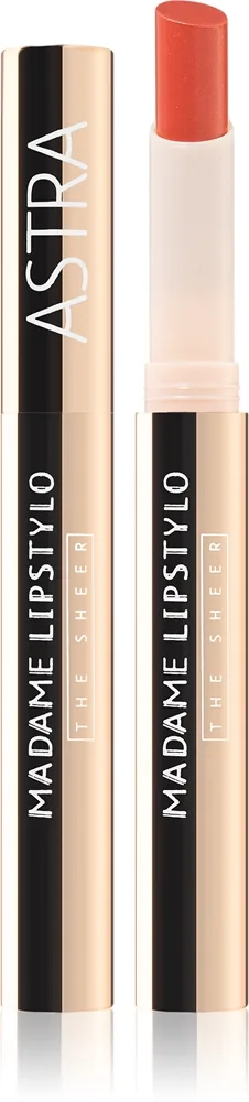 Astra Make-up Madame Lipstylo The Sheer kiiltävä huulipuna huulia täyteläistävä sävy 02 Voilà Le Nude 2 g