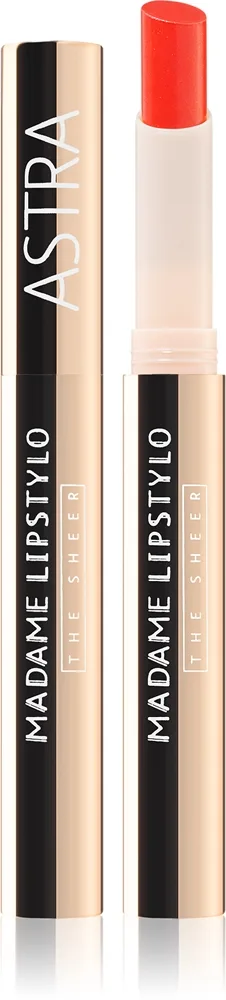 Astra Make-up Madame Lipstylo The Sheer kiiltävä huulipuna huulia täyteläistävä sävy 03 Corail Chèrie 2 g