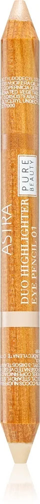 Astra Make-up Pure Beauty Duo Highlighter korostusväri kulmakarvojen alle sävy Lemon Zest 4,2 g