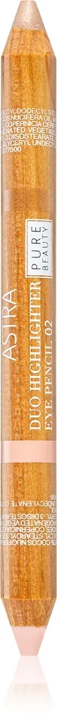 Astra Make-up Pure Beauty Duo Highlighter korostusväri kulmakarvojen alle sävy Peach Crumble 4,2 g