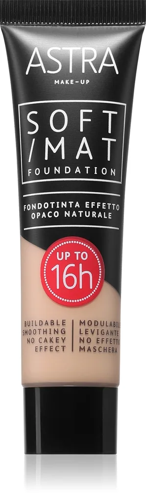 Astra Make-up Soft Mat Foundation kevyt meikkivoide sävy 002 butter 30 ml