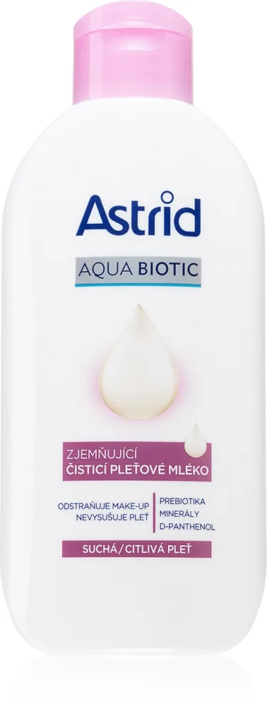 Astrid Aqua Biotic Mjukgörande rengörande mjölk för torr och känslig hud 200 ml