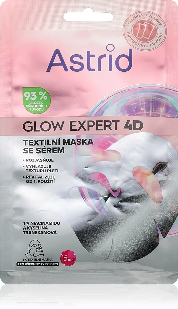 Astrid Glow Expert Arkmask med uppljusande och mjukgörande effekt 1 st.