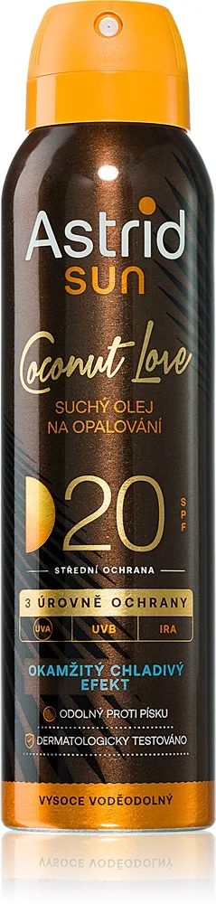 Astrid Sun Coconut Love Tør sololie SPF 20 Medium solbeskyttelse 150 ml