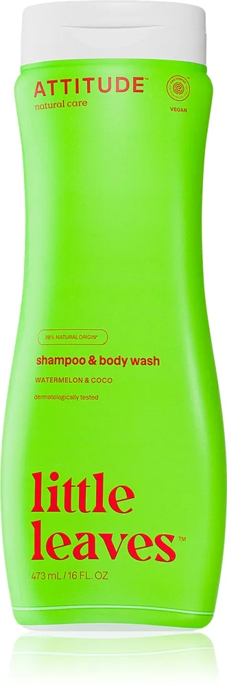 Attitude Little Leaves Watermelon & Coco Tvättgel och schampo för baby 473 ml