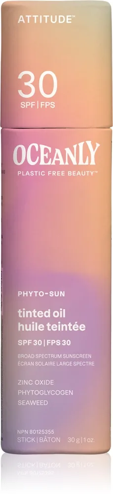 Attitude Oceanly Plastic Free Beauty Närande olja för jämn hudton SPF 30 30 g